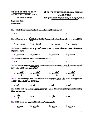 Đề thi thử THPT Quốc gia môn Toán lần 1 năm 2019 - Trường THPT chuyên Đại học Vinh (Có đáp án)